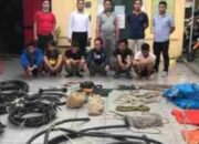 Sindikat Maling Kabel Listrik Warga Medan Di Tangkap Satreskrim Polres Samosir Saat Beraksi