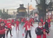 Ketua DPRD dan Ketua TP PKK Karo Galakkan Senam Massal Lawan Penularan Covid-19