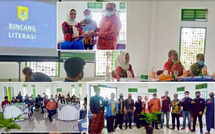 Bupati Sergai saat jadi Keynote Speaker pada Bincang Literasi dan Foto Bersama para Pembicara dan Peserta.