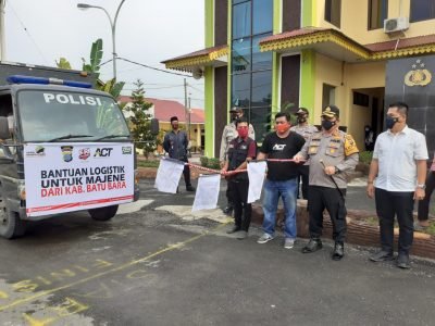 Peduli Korban Gempa di Majene Sulbar, Kapolres Batu Bara Lepas Bantuan Logistik