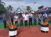 Kapolsek Medan Helvetia Hadiri Pemusnahan Barang Bukti Di Rutan Kls 1 A Medan