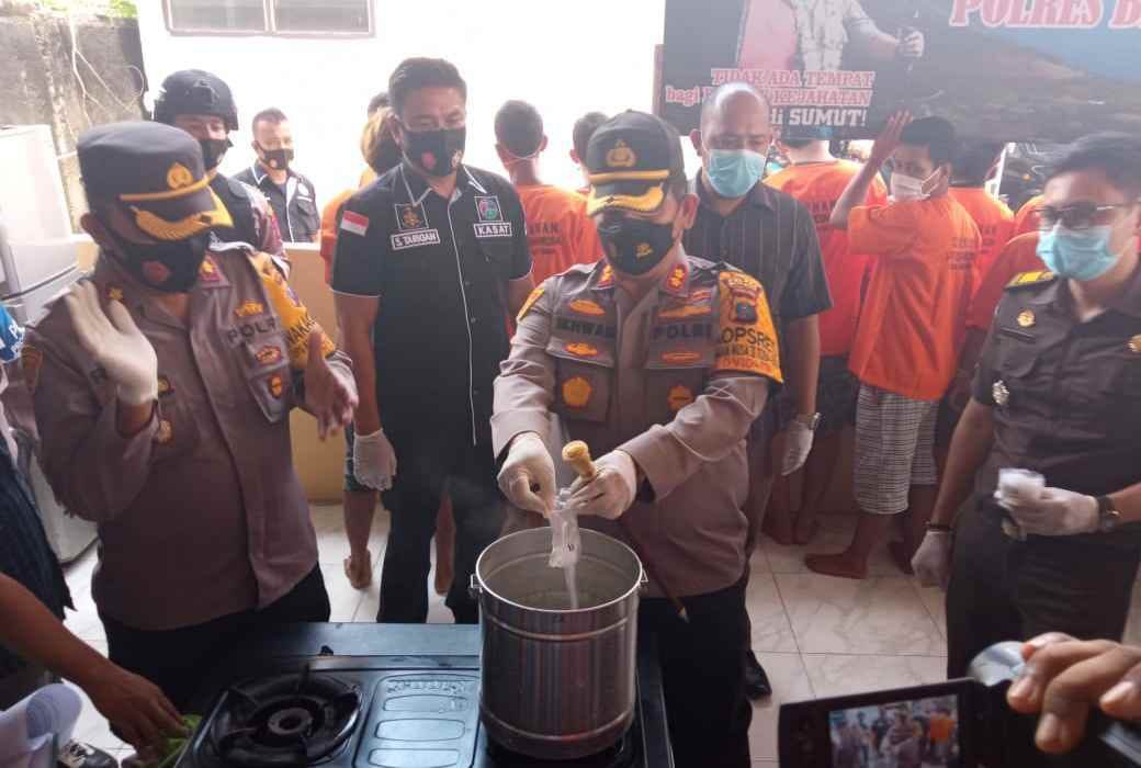 Polres Batu Bara Musnahkan Shabu Barbut Narkoba Hasil Ops Antik
