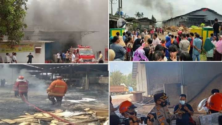 Si Jago Merah Hanguskan Pabrik Palet Kayu PT Berkah Agung Semesta Tebing Syahbandar Sergai