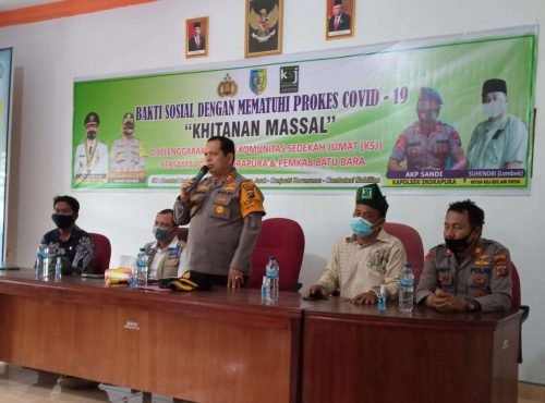 Kapolres Batu Bara dan KSJ Bakti Sosial Khitan Massal Puluhan Anak Kurang Mampu di Desa Tanah Merah