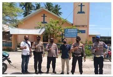 Pengamanan Ketat dilakukan Polsek Medang Deras, Pada Kebaktian Juma't Agung