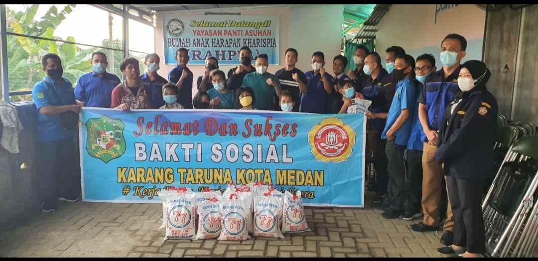 Jelang Ramadhan Karang Taruna Bagi Sembako Kepada Panti Asuhan Anak Yatim dan Dhuafa