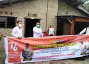 Di Desa Tanah Merah Satreskrim Salurkan Bantuan Polres Batu Bara
