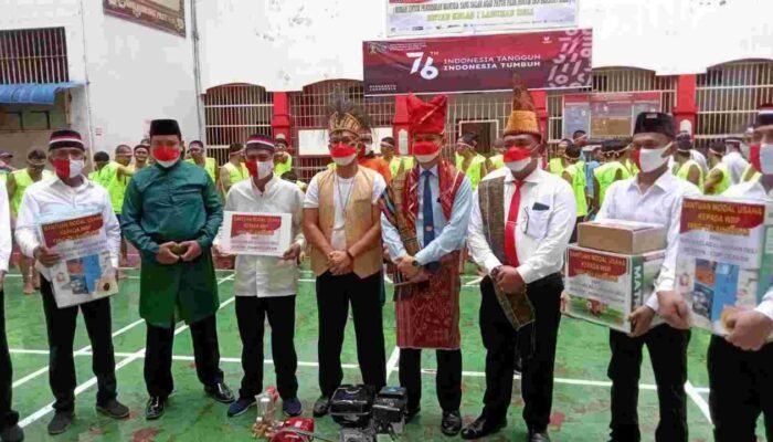 HUT RI ke 76, Rutan Kelas I Labuhan Deli Giat Penyerahan Remisi Umum dan Yel Yel Napi 17 Agustus Tahun 2021