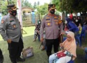 Lanjut Kapolres Tinjau Vaksinasi Merdeka Poldasu di Desa Mangkai Lama