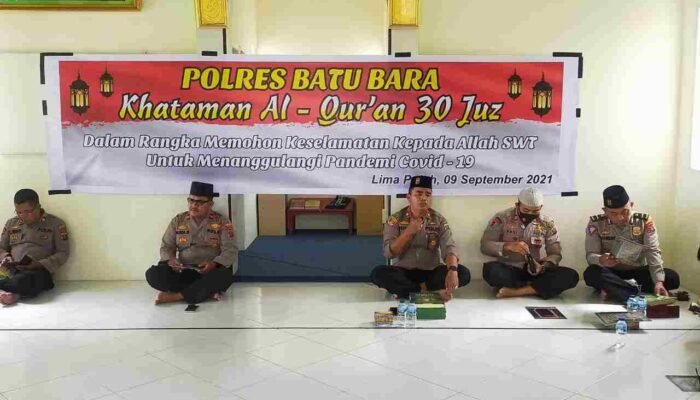 Polres Batu Bara Gelar Khataman Qur’an, Mohon Keselamatan Terhindar dari Wabah Covid 19