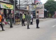 Anggota Pos Koramil Tipe B 0808/12, Laksanakan Patroli Yustisi Gabungan PPKM Level I