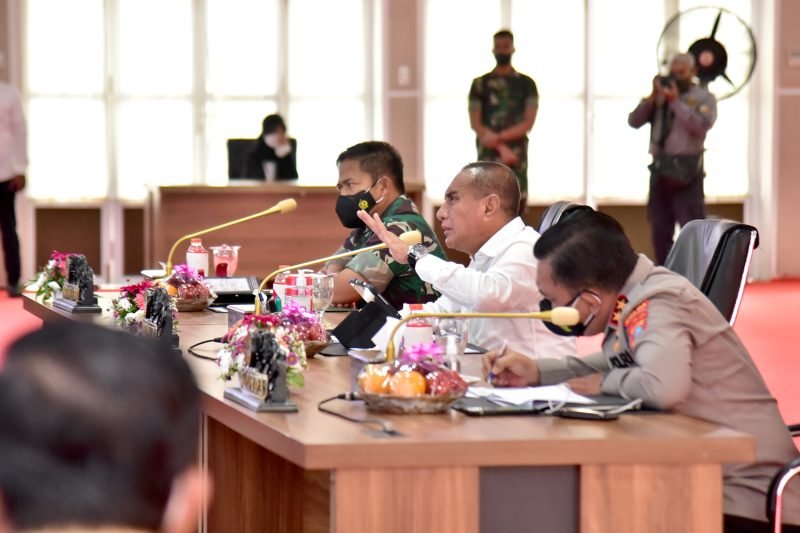 Gubsu Pimpin Rapat Penanganan Covid-19 Jelang Nataru, Pembatasan Kegiatan Masyarakat akan Diterapkan