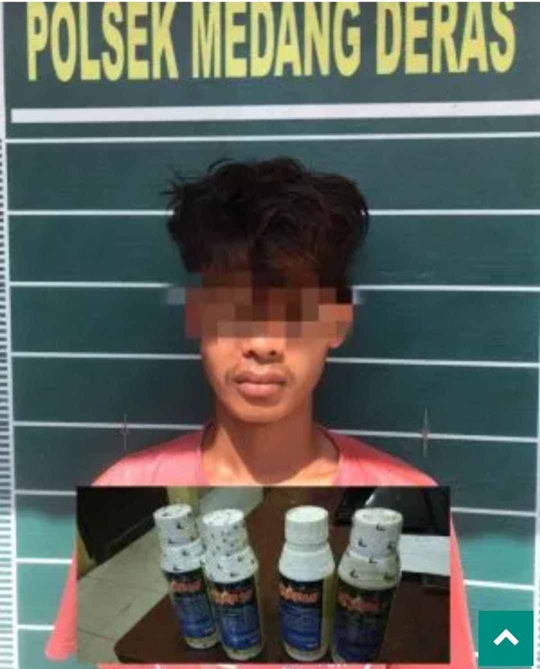 Pelaku dan barang bukti, Rabu (1/12/21), (Foto : Humas Polsek Medang Deras).