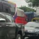 kondisi Jalinsum Petatal Batu Bara yang macat total (Sabtu,18/12/2021) (kedannews.com/Taufik)
