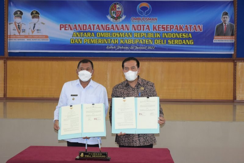 Bupati Deli Serdang Tanda Tangani MoU dengan Ombudsman