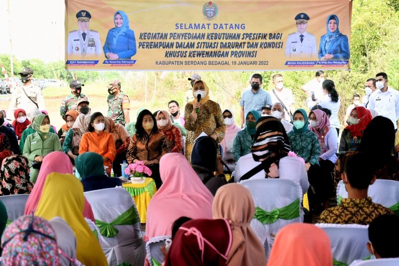 Nawal Lubis Serahkan Bantuan untuk Warga Terdampak Banjir Rob di Sergai
