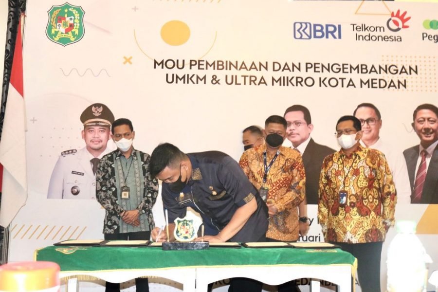 Bobby Nasution Tandatangani Kesepakatan Bersama dengan BRI, Pegadaian, dan PNM