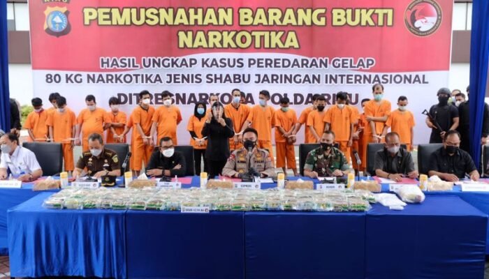 Polda Riau Musnahkan 82,94 KG Sabu, Wagub Apresiasi Kinerja Kapolda dan Jajaran