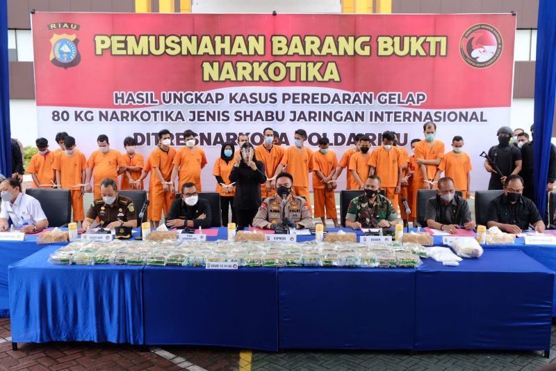 Polda Riau Musnahkan 82,94 KG Sabu, Wagub Apresiasi Kinerja Kapolda dan Jajaran