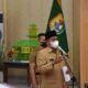 Bupati Sergai saat pidato sambutan acara pelantikan. Senin (31/01/2022). (Foto/Humas).
