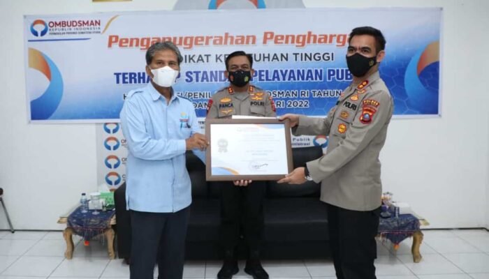 Capai Nilai Tertinggi Pelayanan Publik, Polres Batu Bara Terima Piagam Dari Ombudsman RI Sumut