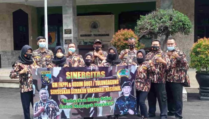 Sinergitas GM FKPPI 1307 Bersama Kodim 0807/Tulungagung Sukseskan Gerakan Vaksinasi Nasional