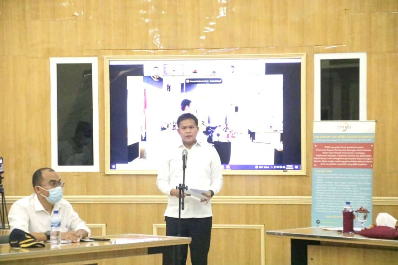 Wabup Sergai saat pidato sambutan. Rabu (23/2/2022). (Foto/Humas).
