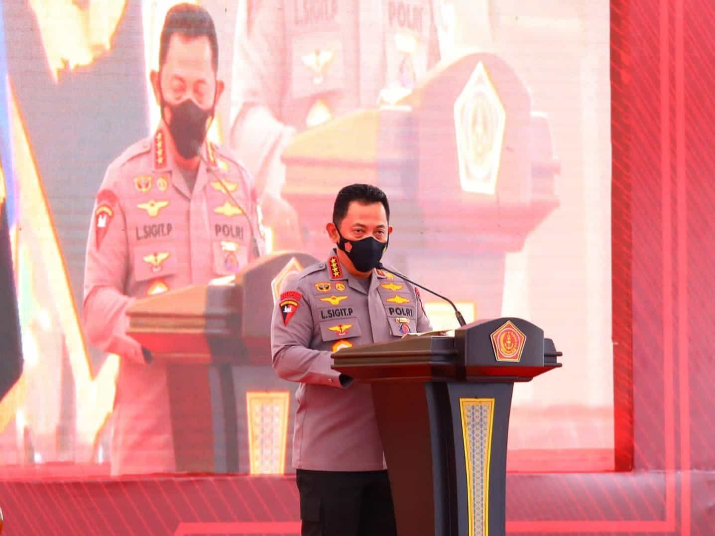 Kapolri saat pidato sambutan. Selasa (1/3/2022). (Foto/Humas).