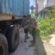Petugas Satlantas Polres Batu Bara, saat lakukan cek TKP dan mengamankan satu unit truk. Kamis (03/03/2022 (Foto/Humas).