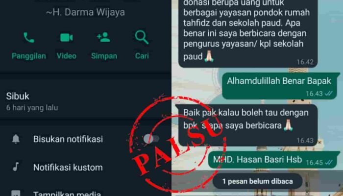 Himbauan Penipu Lewat WA Catut Nama Bupati Sergai, Masyarakat Diminta Waspada