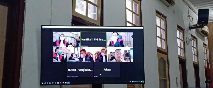 Suasana sidang di ruang 9 PN Medan. (Foto/Humas).