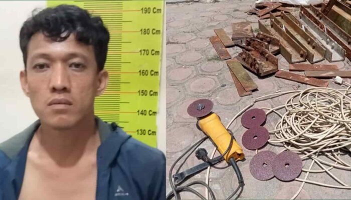 Polsek Deli Tua Amankan Pelaku Pencurian Rel KA