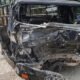 Mobil pick up jenis eltor mengalami ringsek berat pada bagian depan, dan mobil dum truk nyungsep kedalam parit. (Foto/Humas).