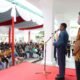 Bupati Sergai saat pidato sambutan pada Peringatan May Day 2022. (Foto: tim).