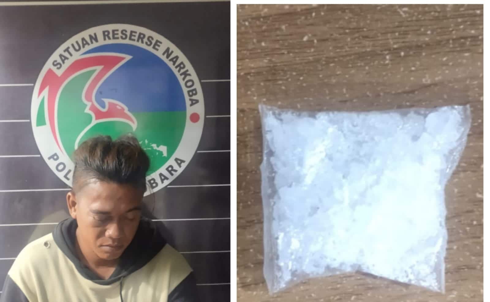 Tersangka saat diamankan Satnarkoba Polres Batu Bara