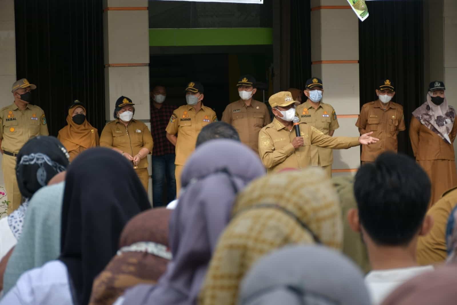 Bupati Sergai saat paparan apel pagi. (Foto/Humas).