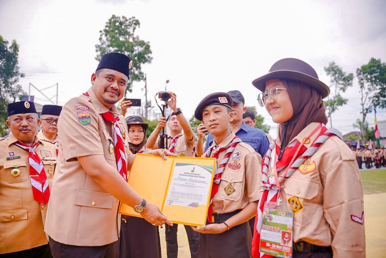 Bobby Nasution Ajak Pramuka Jadikan Medan Kota Hijau & Dijauhkan dari Bencana