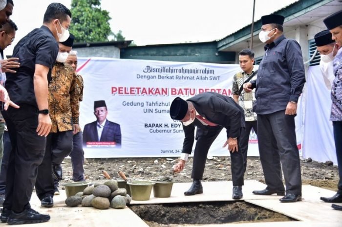 Edy Rahmayadi Letakkan Batu Pertama Pembangunan Gedung Tahfizhul Quran-Wahdatul Ulum