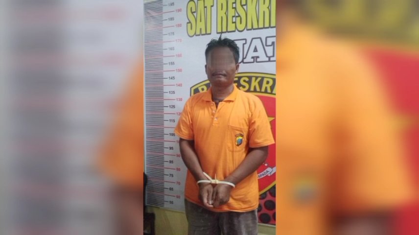 Pelaku penggelapan ternak lembu, Lasmana alias Sulas, ditangkap Polisi. (Foto/Humas).