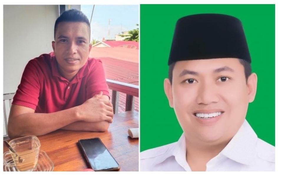 Ketua PWI Batu Bara, Alpian, S.Sos I, MHI (baju merah) dan Ketua Kadin Batu Bara, OK Faizal Abdul Djalil. (Foto/Istimewa).