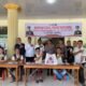 Kasat Reskrim Polres Batu Bara, AKP Jhon Tarigan bersama, AKP DP Sinaga, AKP Sastrawan Tarigan, AKP Sandi, Aiptu Joko dan pengurus Vihara Budha Siri di Desa Tanah Merah, Air Putih. (Foto/Sholeh Pelka).
