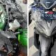 Kedua sepeda motor Vario dan Ninja yang bertabrakan dalam kondisi ringsek, saat diamankan petugas Satlantas Polres Batu Bara. ( Foto : humas )