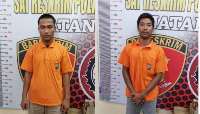 Satreskrim Polres Batu Bara Tangkap 2 Pelaku Pelemparan Kaca Colt Diesel di Balam