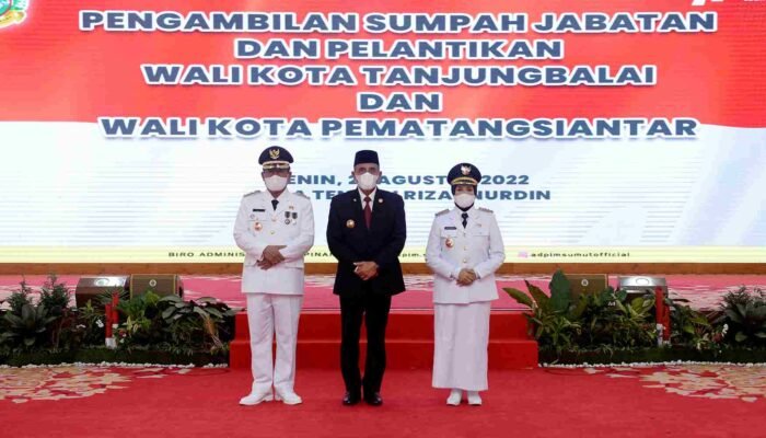 Gubernur Lantik Wali Kota Pematangsiantar dan Tanjungbalai, Minta Percepat Serapan Anggaran