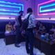Kasat Narkoba Polres Batu Bara, AKP Sastrawan Tarigan saat mengamankan pengunjung di Room KTV Singapure Land, Sei Balai, 6 orang positif pengguna pil ekstasi. (Poto : Humas)