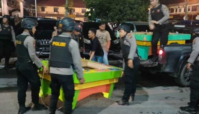 Berantas Pekat, Polsek Percut Sei Tuan Amankan 4 Unit Mesin Judi
