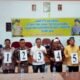 Lima orang Cakades Tanah Merah usai pencabutan nomor urut bersama Kapolsek Indrapura, Iptu Abdi Tansar di Aula Kantor Desa Tanah Merah. (Poto : Humas)