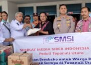 Pengurus SMSI Sumut Serahkan Bantuan Korban Gempa ke SMSI Taput