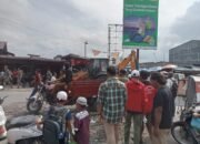 Polisi dan Satpol PP Tertibkan Pedagang Pajak Gambir Tembung 