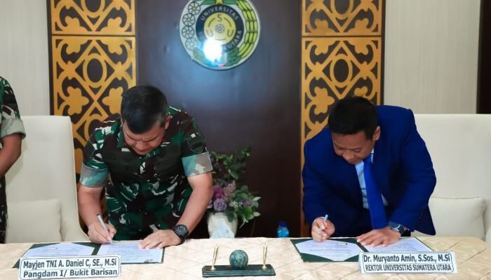 Kodam I/BB Jalin MoA dengan USU Tingkatkan Kualitas SDM Prajurit
